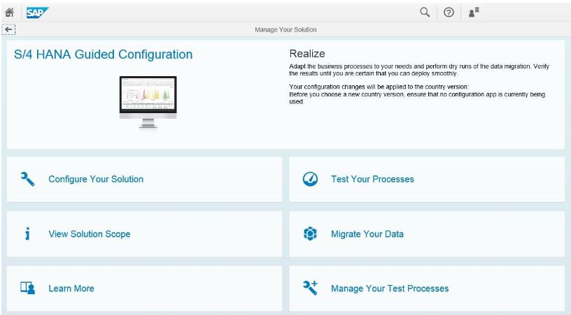 Schermata di SAP Activate, la nuova metodologia di implementazione di SAP