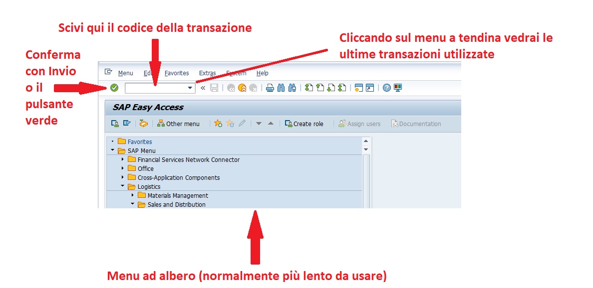 Codici di transazione (T-Codes o transaction codes) in SAP ERP