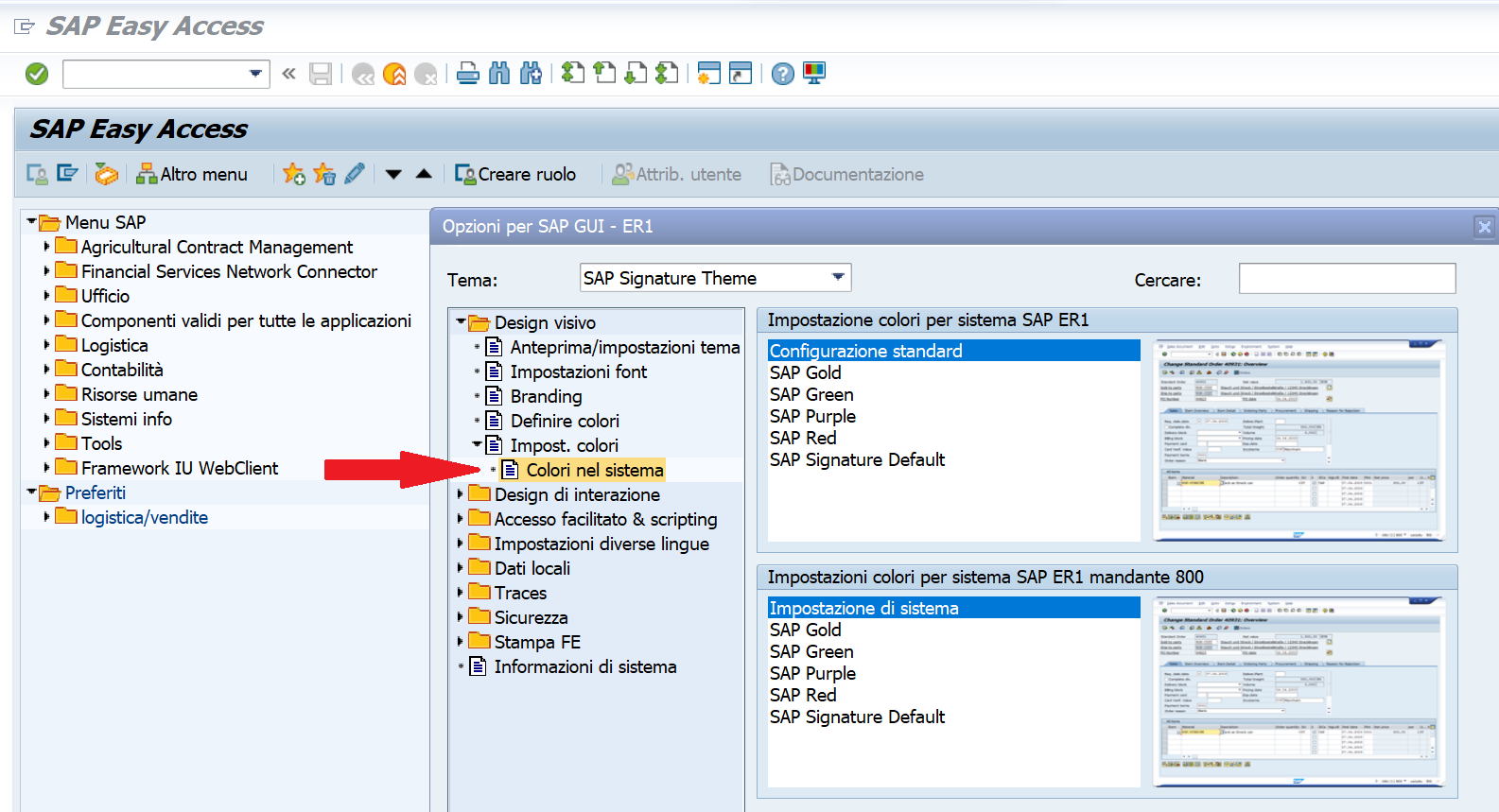 Formazione in SAP: come cambiare i colori dello sfondo