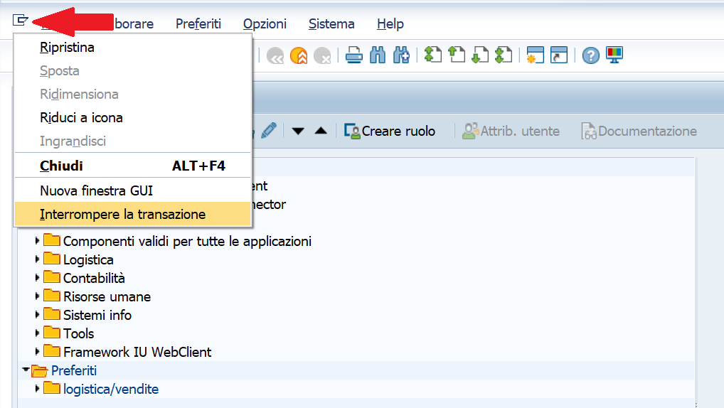 Come interrompere una transazione con SAP