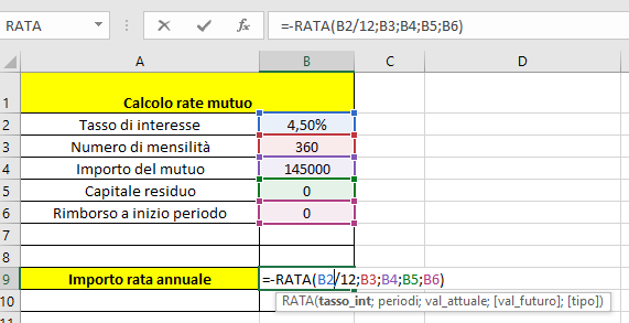 Calcolo rata mutuo tasso fisso