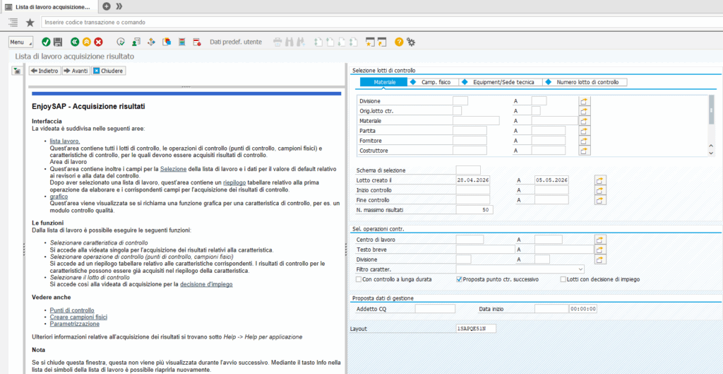 SAP QE51N italiano